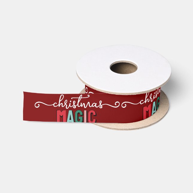 Weihnachten und Wünsche Satinband (Spule)