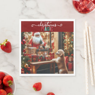 Weihnachten und Wünsche Serviette