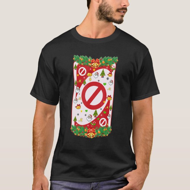 Weihnachten Uno Karten Weihnachtsbaum T-Shirt (Vorderseite)