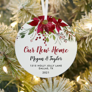 Weihnachten Unsere neue Zuhause Blumen Ornament