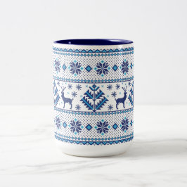 Weihnachten - Urlaub Hirsch Süße Muster Zweifarbige Tasse