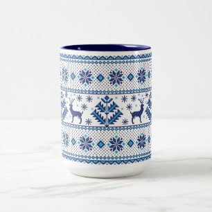 Weihnachten - Urlaub Hirsch Süße Muster Zweifarbige Tasse