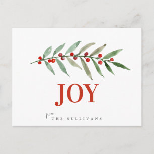 Weihnachten Urlaub JOY Winter Berry Postkarte