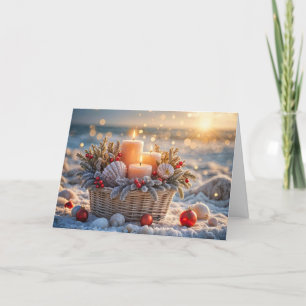 Weihnachten Urlaub Peace Beach Körbchen mit Musche Karte