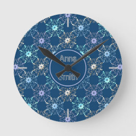 Weihnachten Urlaubsmuster. Text. Runde Wanduhr