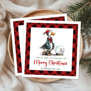 Weihnachten Verrückte Gans Quirlige Cartoon Servie Serviette
