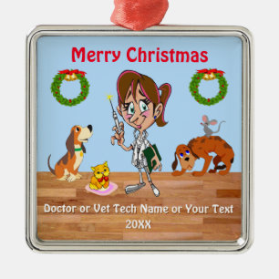Weihnachten Veterinärmedizinischer Weihnachtsschm Ornament Aus Metall