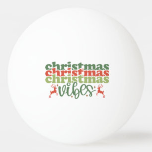 Weihnachten Vibes Retro Groovy Weihnachtsfeiertage Tischtennisball