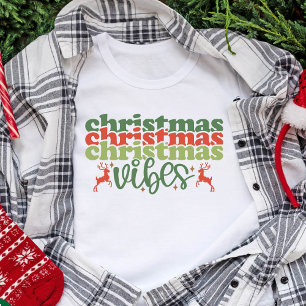 Weihnachten Vibes Retro Groovy Weihnachtsfeiertage Tri-Blend Shirt