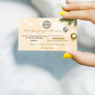 Weihnachten Vielen Dank für Ihren Kauf mit Logo Visitenkarte