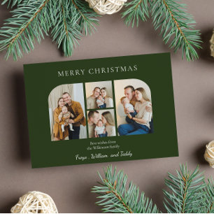 Weihnachten vier Familienfoto minimalistisch grün