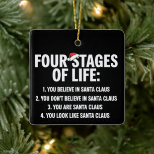 Weihnachten Vier Lebensphasen Santa Humor Meme  Keramikornament