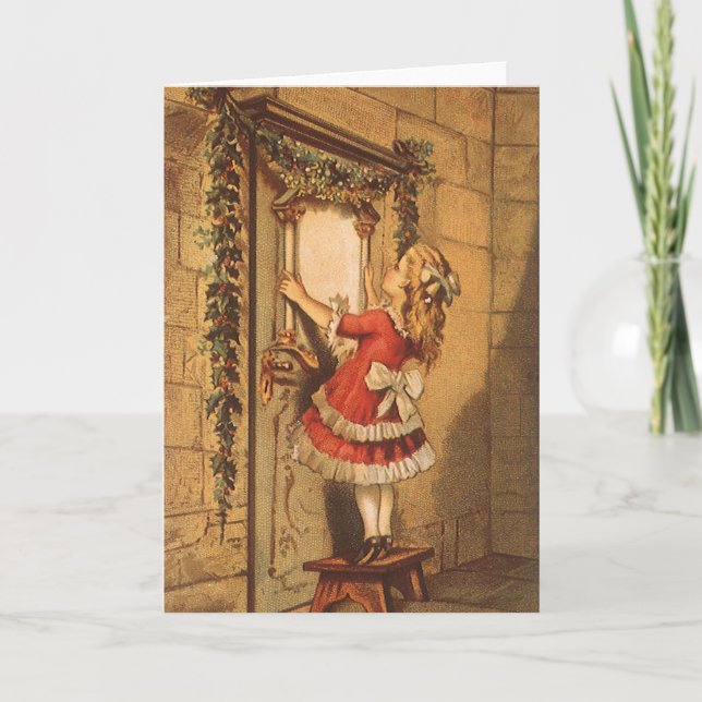 Weihnachten Viktorianisch Girl Hängend eine Garage (Vorderseite)