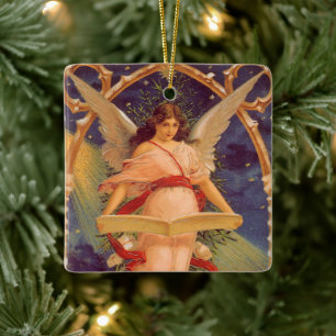 Weihnachten, Viktorianische Angel-LesebBibel Keramikornament