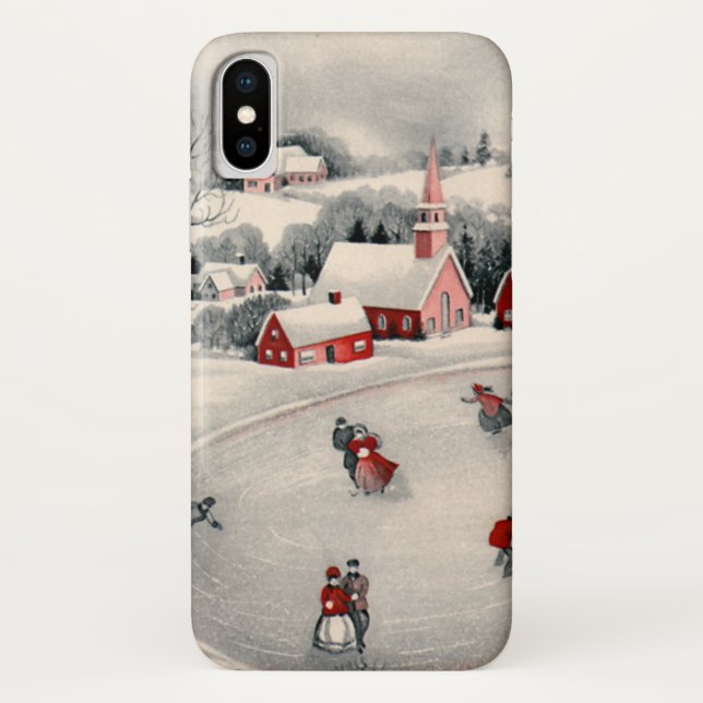 Weihnachten, Viktorianische Eiszeit Skater auf dem Case-Mate iPhone Hülle (Rückseite)