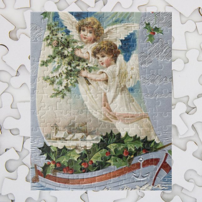 Weihnachten, Viktorianische Engel im Segelboot Puzzle (Von Creator hochgeladen)