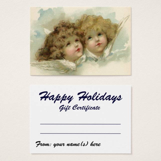 Weihnachten, Viktorianische Engel in den Wolken (Vorne & Hinten)