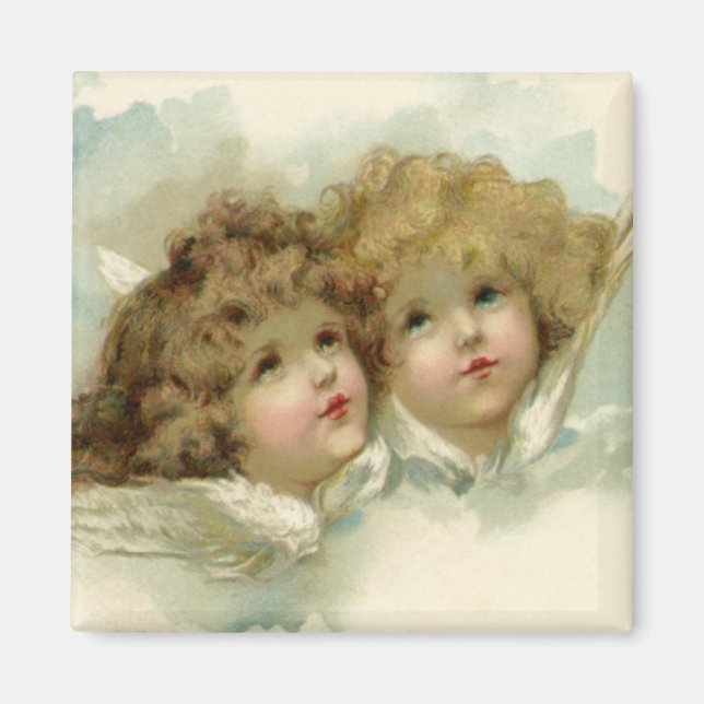 Weihnachten, Viktorianische Engel in den Wolken Magnet (Vorne)