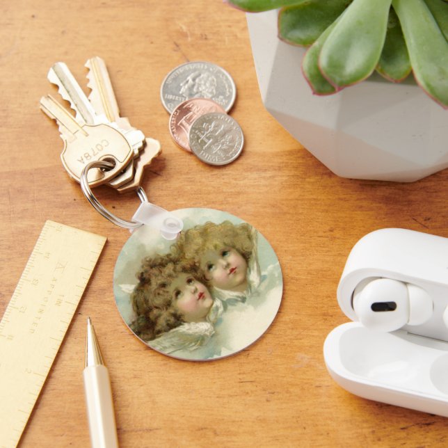 Weihnachten, Viktorianische Engel in den Wolken Schlüsselanhänger (Schreibtisch)