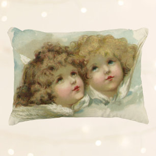 Weihnachten, Viktorianische Engel in den Wolken Zierkissen