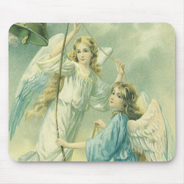 Weihnachten, Viktorianische Engel mit Glocke Mousepad (Vorne)