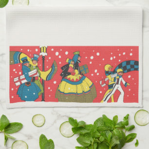 Weihnachten, Viktorianische Familie Geschirrtuch