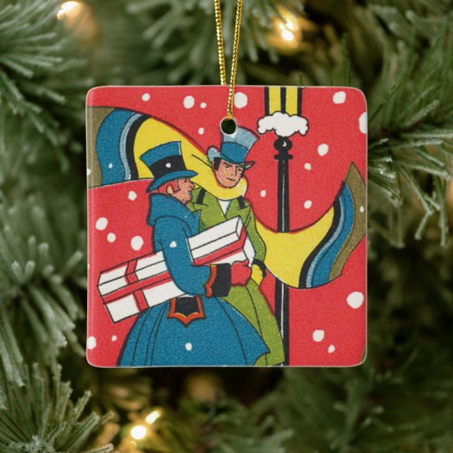 Weihnachten, Viktorianische Familie Keramikornament (Baum)