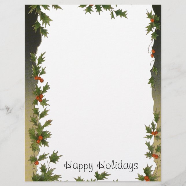 Weihnachten, Viktorianische Holly-Blätter Berries (Vorderseite)