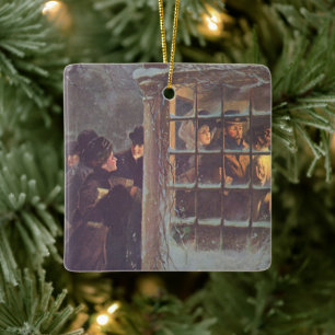 Weihnachten, Viktorianische Leute im Party Keramikornament