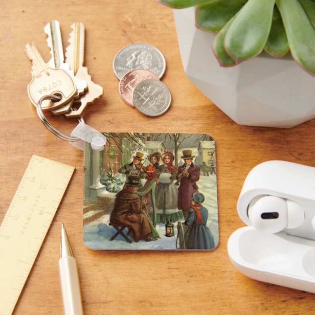 Weihnachten, Viktorianische Musiker Caroling Schlüsselanhänger (Schreibtisch)