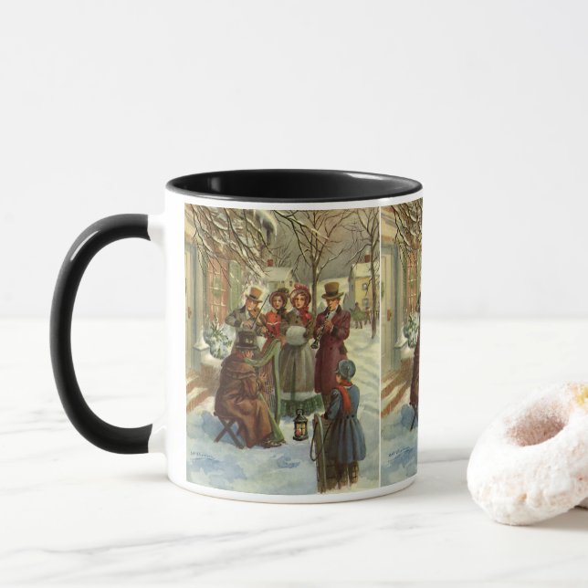 Weihnachten, Viktorianische Musiker Caroling Tasse (Mit Donut)