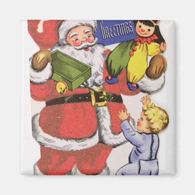 Weihnachten, Viktorianische Weihnachtskarte Magnet (Vorne)