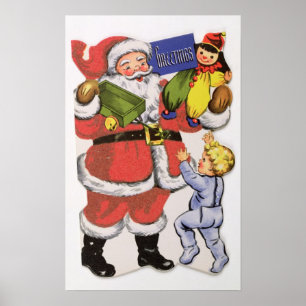 Weihnachten, Viktorianische Weihnachtskarte Poster