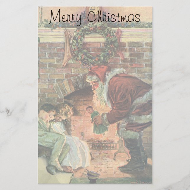 Weihnachten, Viktorianische Weihnachtskinder Briefpapier (Vorderseite)