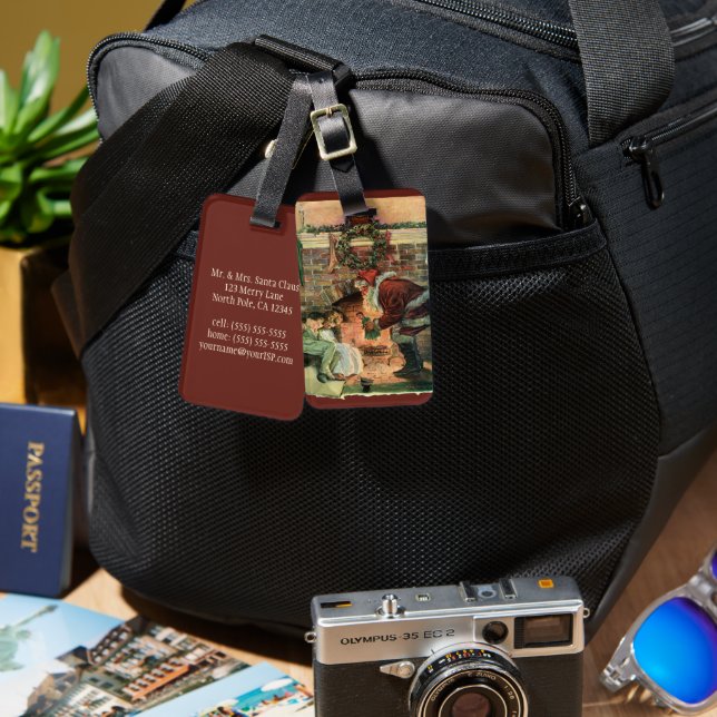 Weihnachten, Viktorianische Weihnachtskinder Gepäckanhänger (Vorderseite & Rückseite)