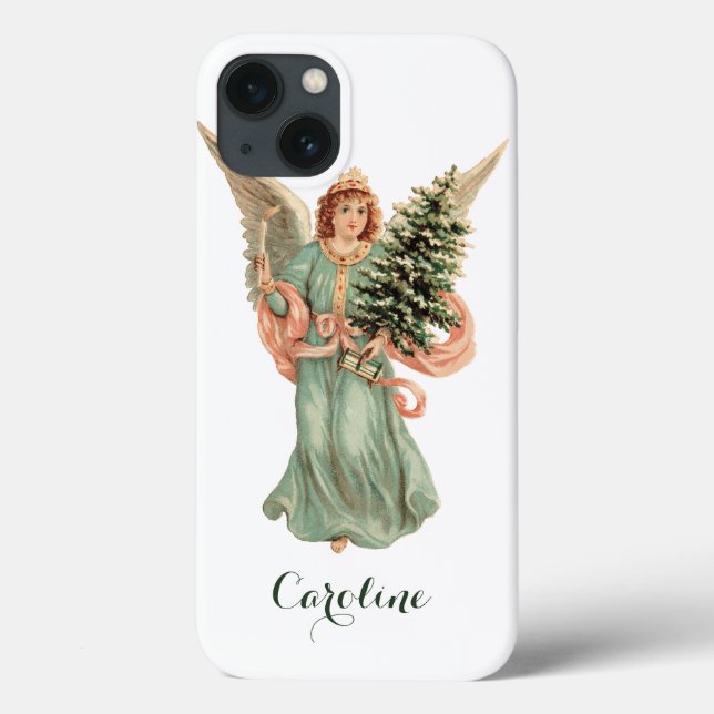 Weihnachten, Viktorianischer Engel mit Baum Case-Mate iPhone Hülle (Rückseite)