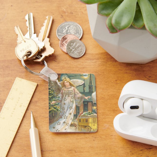 Weihnachten, Viktorianischer Engel mit Baum Schlüsselanhänger (Schreibtisch)