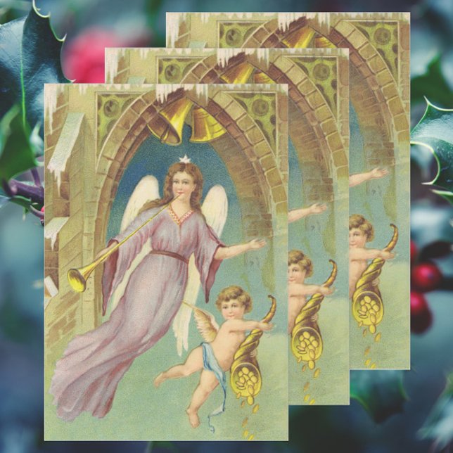 Weihnachten, Viktorianischer Engel mit Cherub Geschenkpapier Set (Von Creator hochgeladen)