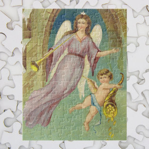 Weihnachten, Viktorianischer Engel mit Cherub Puzzle
