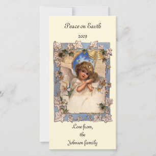 Weihnachten, Viktorianischer Engel mit goldenen Gl Feiertagskarte