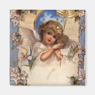 Weihnachten, Viktorianischer Engel mit goldenen Gl Magnet