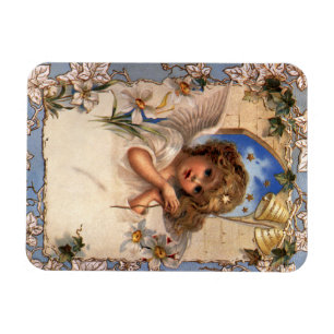 Weihnachten, Viktorianischer Engel mit goldenen Gl Magnet