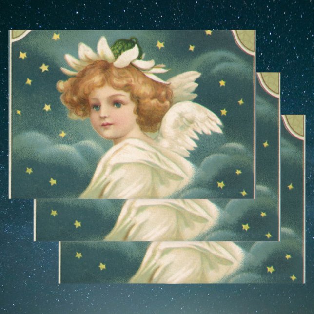Weihnachten, Viktorianischer Engel mit Goldstern Geschenkpapier Set (Von Creator hochgeladen)