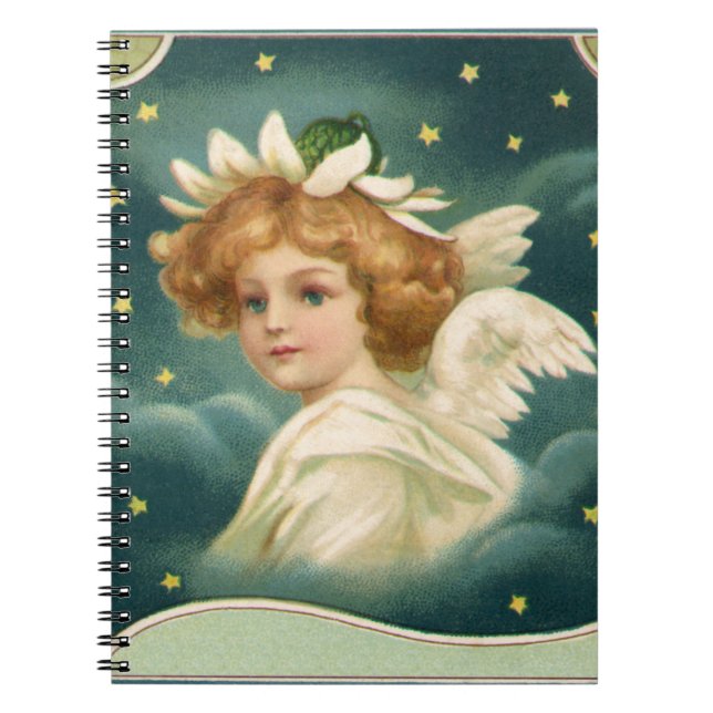 Weihnachten, Viktorianischer Engel mit Goldstern Notizblock (Vorderseite)