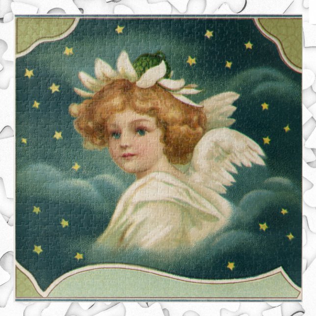 Weihnachten, Viktorianischer Engel mit Goldstern Puzzle (Von Creator hochgeladen)