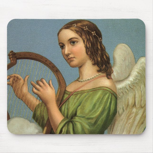 Weihnachten, Viktorianischer Engel mit Musikharte Mousepad (Vorne)