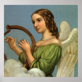 Weihnachten, Viktorianischer Engel mit Musikharte Poster