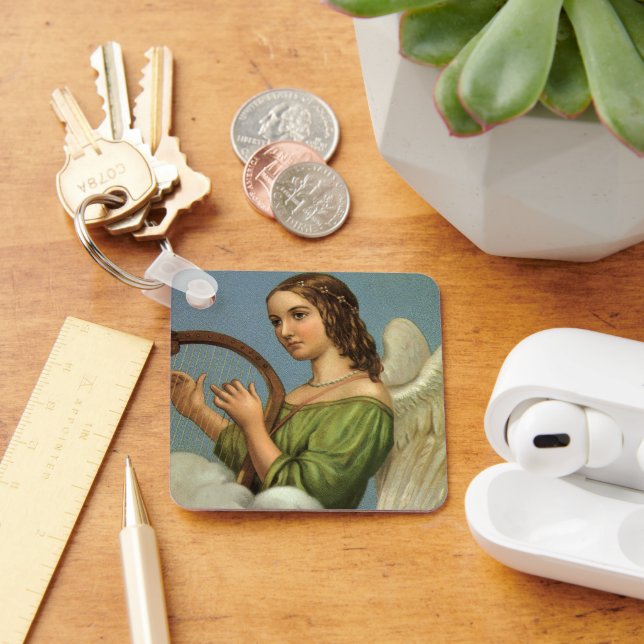 Weihnachten, Viktorianischer Engel mit Musikharte Schlüsselanhänger (Schreibtisch)