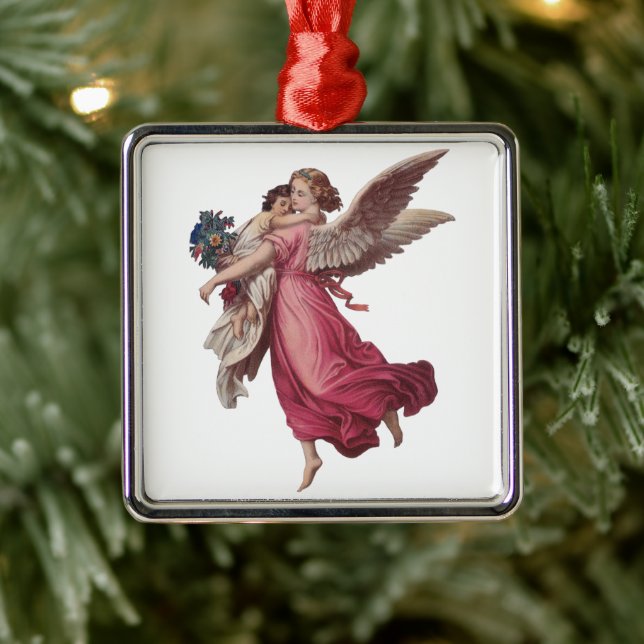 Weihnachten, Viktorianischer Wächter Angel Silbernes Ornament (Baum)