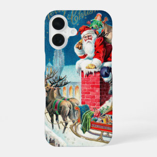 Weihnachten Viktorianischer Weihnachtsmann am Kami iPhone 16 Hülle